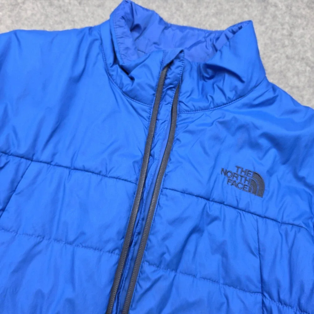 The North Face Mens Blue Quilted Puffer Jacket Full Zip Size Medium